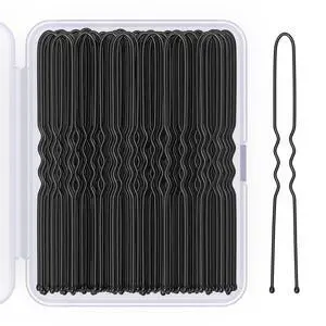 2.8 Inch U Shaped Hair Pins for Women Girls, Long Hair Pin Bobby Pin for Secure Bun Hairstyles, 100 Count (Black) 2.8 Inch U Shaped Hair Pins for Women Girls, Long Hair Pin Bobby Pin for Secure Bun Hairstyles, 100 Count (Black)