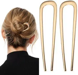 2 Pcs Metal French Hair Pins, French Twist Hair Pin for Buns, U Shaped French Pins for Women Girls, Hair Sticks, Hair Fork 2 Pcs Metal French Hair Pins, French Twist Hair Pin for Buns, U Shaped French Pins for Women Girls, Hair Sticks, Hair Fork