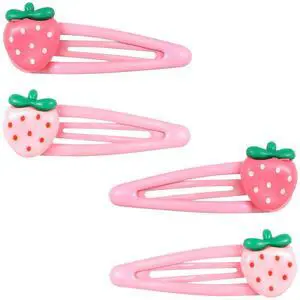 4Pcs Strawberry Hair Clips Pink Snap Hair Clips Barrettes Pink Accessories for Girls Toddlers Kids and Teens Gifts (Left&Right) 4Pcs Strawberry Hair Clips Pink Snap Hair Clips Barrettes Pink Accessories for Girls Toddlers Kids and Teens Gifts (Left&Right)