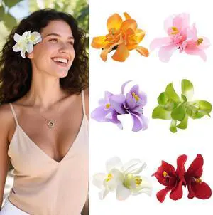 6PCS Hawaiian Flower Hair Clips for Women Artificial Flower Clips 3.5 Inch Bohemian Hairpin for Vacation Beach Party Girls Gifts (Yellow+Pink+Purple+Green+White+Red) 6PCS Hawaiian Flower Hair Clips for Women Artificial Flower Clips 3.5 Inch Bohemian Hairpin for Vacation Beach Party Girls Gifts (Yellow+Pink+Purple+Green+White+Red)