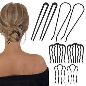 French Hair Pin, 8 PCS Black Hair Pins for Women Metal Hair Side Combs, French Pins Hair, U Shaped Hair Pins for Buns Updos, French Pins Hair Stick Pin Hair Combs for Styling Hairpin Hair Accessories French Hair Pin, 8 PCS Black Hair Pins for Women Metal Hair Side Combs, French Pins Hair, U Shaped Hair Pins for Buns Updos, French Pins Hair Stick Pin Hair Combs for Styling Hairpin Hair Accessories