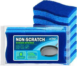 Sponges Kitchen, Non Scratch Scrub Sponge, 6Count, Sponges for Non Stick Cookware, Cleaning Sponge for Dishes, Cleans Fast Without Scratching, Cleaning Power for Kitchen, Bathroom, Household Sponges Kitchen, Non Scratch Scrub Sponge, 6Count, Sponges for Non Stick Cookware, Cleaning Sponge for Dishes, Cleans Fast Without Scratching, Cleaning Power for Kitchen, Bathroom, Household