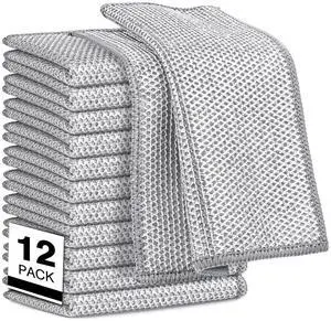Non Scratch Wire Dishcloth 12PK, Wire Dishwashing Rag for Wet and Dry, Washable Dish Rags No Odor, Cleaning Pads Steel Scrubber for Cookware, Sinks, Dishes, Stove Tops, 7"×8" Non Scratch Wire Dishcloth 12PK, Wire Dishwashing Rag for Wet and Dry, Washable Dish Rags No Odor, Cleaning Pads Steel Scrubber for Cookware, Sinks, Dishes, Stove Tops, 7"×8"