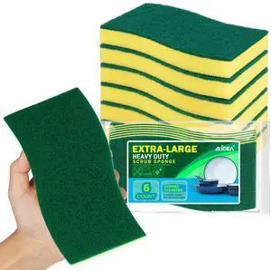 Sponges Kitchen, XL Heavy Duty Dish Sponge, Cleaning Dish Scrubber Sponge for Home and Kitchen, Extra Large Cleaning Supplies for Pots, Pans, 6 Pack Sponges Kitchen, XL Heavy Duty Dish Sponge, Cleaning Dish Scrubber Sponge for Home and Kitchen, Extra Large Cleaning Supplies for Pots, Pans, 6 Pack