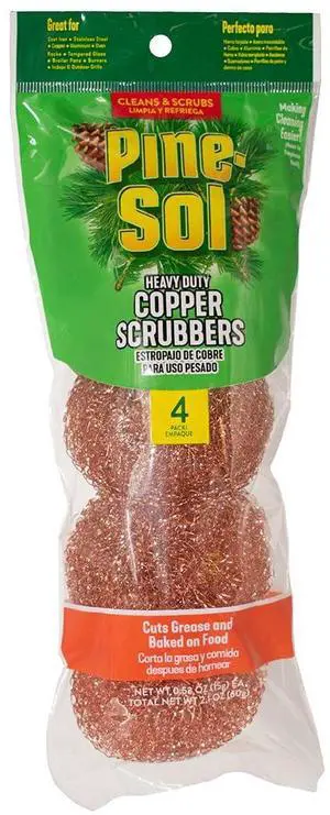 Heavy-Duty Copper Coated Scrubbers - Premium Scrub Sponges for Cast Iron Pans, Stainless Steel Cookware, Oven Racks, and Grills, 4 Pack Heavy-Duty Copper Coated Scrubbers - Premium Scrub Sponges for Cast Iron Pans, Stainless Steel Cookware, Oven Racks, and Grills, 4 Pack