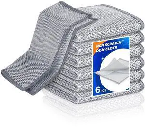 Non-Scratch Wire Dishcloth - Multipurpose Wire Dishwashing Rag for Pots, Pans, Glassware & Grills, Durable and Fast-Drying Kitchen Scrubber (6PCS) Non-Scratch Wire Dishcloth - Multipurpose Wire Dishwashing Rag for Pots, Pans, Glassware & Grills, Durable and Fast-Drying Kitchen Scrubber (6PCS)