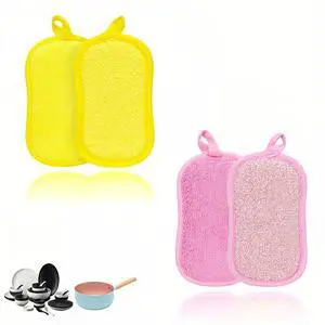 Dual-Sided Kitchen Scrubbing Sponges, Heavy Duty Non-Scratch Cleaning Sponges, Extra Thick Dual-Sided Sponge with Hooks Lint-Free & Durable for Pots, Pans, Glass, Stainless Steel & Grills Dual-Sided Kitchen Scrubbing Sponges, Heavy Duty Non-Scratch Cleaning Sponges, Extra Thick Dual-Sided Sponge with Hooks Lint-Free & Durable for Pots, Pans, Glass, Stainless Steel & Grills