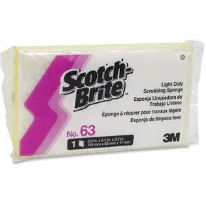 MMM08251, Light-Duty Scrub Sponge, 20 / Carton, Yellow,White MMM08251, Light-Duty Scrub Sponge, 20 / Carton, Yellow,White