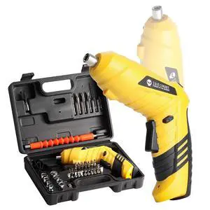 Cordless Electric Screwdriver with Rechargeable 3.6v Lithium Battery and 1/4 Hex Chuck, Includes 45pcs Bits, 1 Extension Rod and 1 USB Cable Cordless Electric Screwdriver with Rechargeable 3.6v Lithium Battery and 1/4 Hex Chuck, Includes 45pcs Bits, 1 Extension Rod and 1 USB Cable