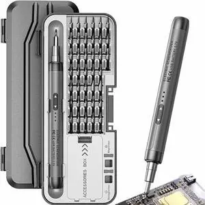 Small Precision Electric Screwdriver, 46-in-1 Mini Rechargeable Cordless Electric Screwdriver, Precise Power Tool Drill High Torque for Computer or Household Repair Tool Set Small Precision Electric Screwdriver, 46-in-1 Mini Rechargeable Cordless Electric Screwdriver, Precise Power Tool Drill High Torque for Computer or Household Repair Tool Set