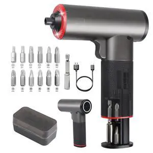 Electric Cordless Battery Operated Screwdriver Set | 4V Rechargeable Screwdriver Kit with 12 Drill Bits | LED Light & Separable Battery Pack with USB Charging Cable for Home|DIY|Repair Electric Cordless Battery Operated Screwdriver Set | 4V Rechargeable Screwdriver Kit with 12 Drill Bits | LED Light & Separable Battery Pack with USB Charging Cable for Home|DIY|Repair