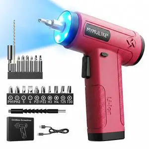 Pink Cordless Electric Screwdriver, 4V Rechargeable Mini Power Drill Set, 23-Piece Bit Set for Home Use, Furniture Assembly & Daily DIY Projects Pink Cordless Electric Screwdriver, 4V Rechargeable Mini Power Drill Set, 23-Piece Bit Set for Home Use, Furniture Assembly & Daily DIY Projects