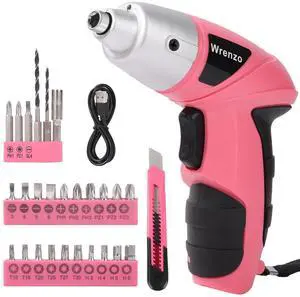 Electric Screwdriver 28pc 3.6V Pink USB Small Power Screwdriver Set. Cordless & Rechargeable with Driver Bit Set Electric Screwdriver 28pc 3.6V Pink USB Small Power Screwdriver Set. Cordless & Rechargeable with Driver Bit Set
