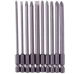 10pcs 1/4 Inch Hex Shank Long Magnetic Screwdriver Bits Set 4 in Power Tools (Slotted+Cross Head) 10pcs 1/4 Inch Hex Shank Long Magnetic Screwdriver Bits Set 4 in Power Tools (Slotted+Cross Head)