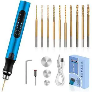 3-Speed Cordless Mini Drill Pen With 10 Small Drill Bits,Rechargeable Electric Hand Drill Pin Vise,Resin Drill Set For Jewelry Making, Resin, Plastic, Wood, Keychains DIY (BLUE) 3-Speed Cordless Mini Drill Pen With 10 Small Drill Bits,Rechargeable Electric Hand Drill Pin Vise,Resin Drill Set For Jewelry Making, Resin, Plastic, Wood, Keychains DIY (BLUE)