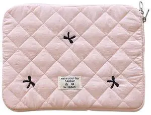 Puffy Laptop Sleeve Case Cute Quilted Computer Bag, 13 Inch Bow Embroidery Printed Laptop Carrying Cases, Coquette Aesthetics Protective Cover, Compatible with 11" 13" 15" Notebook Puffy Laptop Sleeve Case Cute Quilted Computer Bag, 13 Inch Bow Embroidery Printed Laptop Carrying Cases, Coquette Aesthetics Protective Cover, Compatible with 11" 13" 15" Notebook