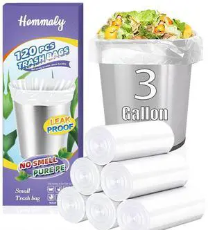 3 Gallon 120pcs (Fit 3-3.2 Gal) Small Clear Trash BagsPlastic Strong Clear Garbage Bags,Bathroom Trash Can Bin Liners,Waste Basket Liner,Fit 10-13 Liter, 3 G allon,3.2Gallon 3 Gallon 120pcs (Fit 3-3.2 Gal) Small Clear Trash BagsPlastic Strong Clear Garbage Bags,Bathroom Trash Can Bin Liners,Waste Basket Liner,Fit 10-13 Liter, 3 G allon,3.2Gallon