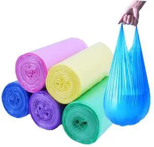 100 Count 4 Gallon Trash Bags, Small Colorful Garbage Bags with Handle for Home Office Bathroom Trash Can 100 Count 4 Gallon Trash Bags, Small Colorful Garbage Bags with Handle for Home Office Bathroom Trash Can