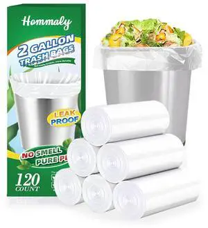2 Gallon (1.8-2 Gal)120 pcs Small Clear Trash Bags, Strong 1.8 Gallon Garbage Bags, Bathroom Trash Can Bin Liners Unscented, Mini Plastic Bags for Office, Waste Basket Liner,Fit 6,7,8 Liters 2 Gallon (1.8-2 Gal)120 pcs Small Clear Trash Bags, Strong 1.8 Gallon Garbage Bags, Bathroom Trash Can Bin Liners Unscented, Mini Plastic Bags for Office, Waste Basket Liner,Fit 6,7,8 Liters