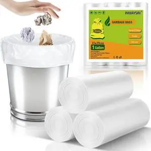 1 Gallon Small Trash Bags - 3 Rolls 105 Count Clear White 1 Gallon Garbage Bag Strong, Leakage-Free Unscented Thick Plastic Wastebasket Liners for Bathroom, Office, Kitchen 1 Gallon Small Trash Bags - 3 Rolls 105 Count Clear White 1 Gallon Garbage Bag Strong, Leakage-Free Unscented Thick Plastic Wastebasket Liners for Bathroom, Office, Kitchen