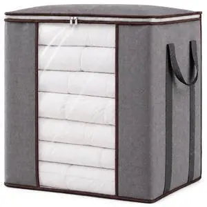 Extra Large Blanket Storage Bags 120L Comforter Storage Bags with Reinforced Handles Breathable Clothes Storage Containers for King Comforter Bedding Pillow Sheet Grey Extra Large Blanket Storage Bags 120L Comforter Storage Bags with Reinforced Handles Breathable Clothes Storage Containers for King Comforter Bedding Pillow Sheet Grey