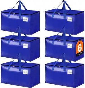 Moving Bags-Heavy Duty Moving Boxes, Storage Totes with Zipper, Reinforced Handles and Tag Pocket-Collapsible Moving Supplies for moving, Storage and Travel 93L(Blue-6 Pack) Moving Bags-Heavy Duty Moving Boxes, Storage Totes with Zipper, Reinforced Handles and Tag Pocket-Collapsible Moving Supplies for moving, Storage and Travel 93L(Blue-6 Pack)