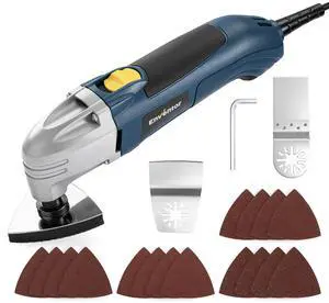 Multi Tool Saw, 1.6A/200W Electric Oscillating Tool Kit Corded, 22000 OPM, 3° Oscillating Angle Oscillating Saw for Cutting, Scraping, Sanding, Universal Interface Multi Tool Saw, 1.6A/200W Electric Oscillating Tool Kit Corded, 22000 OPM, 3° Oscillating Angle Oscillating Saw for Cutting, Scraping, Sanding, Universal Interface