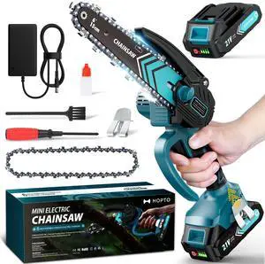 Mini Chainsaw, 6 Inch Electric Mini Chain Saw, Cordless Battery Powered One-Hand Tree Trimming Saw, Portable Gardening Gadgets for Men Birthday Gifts (Blue) Mini Chainsaw, 6 Inch Electric Mini Chain Saw, Cordless Battery Powered One-Hand Tree Trimming Saw, Portable Gardening Gadgets for Men Birthday Gifts (Blue)