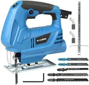 4.5 Amp Corded Jig Saw, 3000 RPM 500W Electric Jig Saw with 5 Blade, 6 Variable Speed, LED Light & Tool-less Blade Quick Release, 45° Bevel Cutting Tool for Wood, Metal, Plastic DIY Projects 4.5 Amp Corded Jig Saw, 3000 RPM 500W Electric Jig Saw with 5 Blade, 6 Variable Speed, LED Light & Tool-less Blade Quick Release, 45° Bevel Cutting Tool for Wood, Metal, Plastic DIY Projects