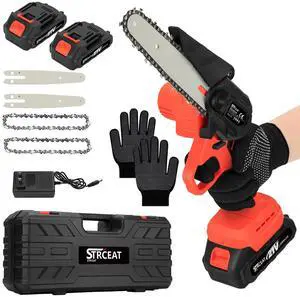 6" Mini Chainsaw Brushless,2x4.0AH Battery Portable Handheld Small Cordless Saw with 2 x Guide Plate, Electric Hand Saw for Wood/Tree Cutting Gardening Pruning 6" Mini Chainsaw Brushless,2x4.0AH Battery Portable Handheld Small Cordless Saw with 2 x Guide Plate, Electric Hand Saw for Wood/Tree Cutting Gardening Pruning