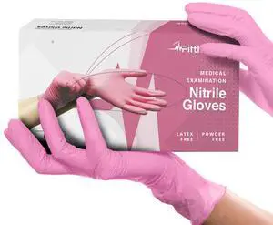 Fuchsia Hot Pink Nitrile Disposable Gloves - 50 Count - 3 Mil Nitrile Gloves Medium - Powder and Latex Free Rubber Gloves - Surgical Medical Exam Gloves - Food Safe Cooking Gloves Fuchsia Hot Pink Nitrile Disposable Gloves - 50 Count - 3 Mil Nitrile Gloves Medium - Powder and Latex Free Rubber Gloves - Surgical Medical Exam Gloves - Food Safe Cooking Gloves