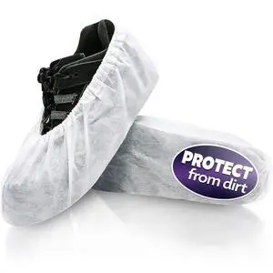 100 Pcs White Shoe Covers Disposable, 50 Pairs Non-Woven for Indoors 100 Pcs White Shoe Covers Disposable, 50 Pairs Non-Woven for Indoors