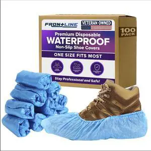 100 Pack Waterproof Shoe Covers Disposable, One Size Fits Most 100 Pack Waterproof Shoe Covers Disposable, One Size Fits Most