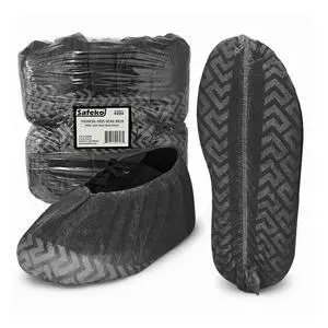 Disposable Boot & Shoe Covers Booties, Durable, Non-Slip, Non-Toxic, Recyclable Protectors, Fits Most Shoes - Black - Pack of 100 (50 Pairs) Disposable Boot & Shoe Covers Booties, Durable, Non-Slip, Non-Toxic, Recyclable Protectors, Fits Most Shoes - Black - Pack of 100 (50 Pairs)