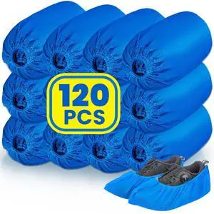120 Pack(60 Pairs) Shoe Covers Disposable, Non-woven Fabric Shoes Covers for Indoor, Blue Durable & Reusable Disposable Boot & Shoe Covers, Larger Size Fits Various Shoes 120 Pack(60 Pairs) Shoe Covers Disposable, Non-woven Fabric Shoes Covers for Indoor, Blue Durable & Reusable Disposable Boot & Shoe Covers, Larger Size Fits Various Shoes
