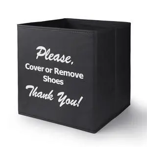 Large Shoe Cover Box Black, Real Estate Agent Supplies, Disposable Shoe Cover Dispenser Box for Open House, Foldable Storage Bin Large Shoe Cover Box Black, Real Estate Agent Supplies, Disposable Shoe Cover Dispenser Box for Open House, Foldable Storage Bin