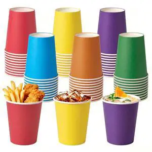 60 Pack 9 Ounce Rainbow Disposable Paper Cups, Heavy-Duty PE Lined with 6 Bright Colors, Leak-Proof Party Cups for Birthday, DIY & Holiday Gatherings 60 Pack 9 Ounce Rainbow Disposable Paper Cups, Heavy-Duty PE Lined with 6 Bright Colors, Leak-Proof Party Cups for Birthday, DIY & Holiday Gatherings