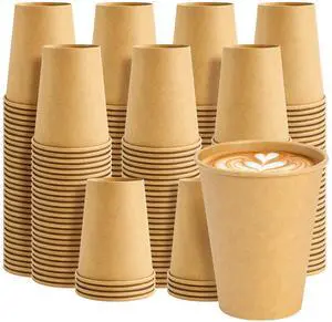 200 Pack 8oz Kraft Coffee Cups, Brown Kraft Disposable Paper Coffee Cups, Hot Coffee Cups & Cold Coffee Cups, Food-Safe Kraft Paper Cups, Heavy-Duty Disposable Paper Cups for Coffee, Tea, Cocoa, Water 200 Pack 8oz Kraft Coffee Cups, Brown Kraft Disposable Paper Coffee Cups, Hot Coffee Cups & Cold Coffee Cups, Food-Safe Kraft Paper Cups, Heavy-Duty Disposable Paper Cups for Coffee, Tea, Cocoa, Water