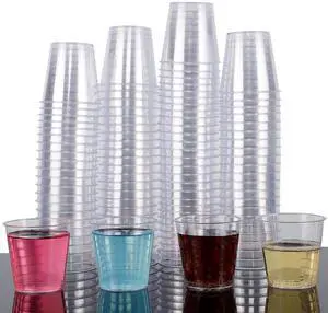 100 Shot Glasses, 1oz Clear Plastic Disposable Hard Cups, Mini Cups Great Container for Sauce, Sample Tasting, Jello Shots, Pudding 100 Shot Glasses, 1oz Clear Plastic Disposable Hard Cups, Mini Cups Great Container for Sauce, Sample Tasting, Jello Shots, Pudding
