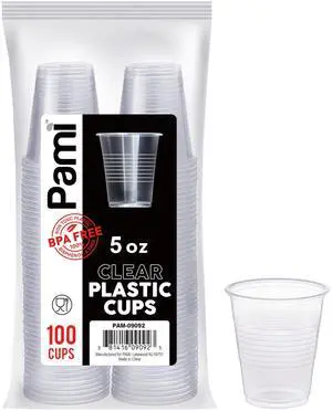Disposable Plastic Cups, Bpa- Drinking Glasses for Parties, Cold Drinks, Smoothies, Jello, Cocktails (5 Oz - Pack of 100) Disposable Plastic Cups, Bpa- Drinking Glasses for Parties, Cold Drinks, Smoothies, Jello, Cocktails (5 Oz - Pack of 100)