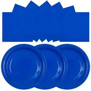 50PCS Blue Paper Plates and Napkins Party Supplies, 7Inch Blue Party Dessert Plates Disposable Tableware Set for Wedding Birthday Bridal Shower Baby Shower Decorations 50PCS Blue Paper Plates and Napkins Party Supplies, 7Inch Blue Party Dessert Plates Disposable Tableware Set for Wedding Birthday Bridal Shower Baby Shower Decorations
