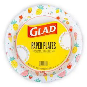 Disposable Paper Plates, Picnic Design - Soak Proof, Cut-Resistant, and Microwavable for All Foods, Great for Outdoor Parties and Everyday Meals, Multicolor, 10 Inch, 50 Count Disposable Paper Plates, Picnic Design - Soak Proof, Cut-Resistant, and Microwavable for All Foods, Great for Outdoor Parties and Everyday Meals, Multicolor, 10 Inch, 50 Count