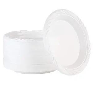 100 Count Disposable 6 Inch White Plastic Dessert Plates 100 Count Disposable 6 Inch White Plastic Dessert Plates