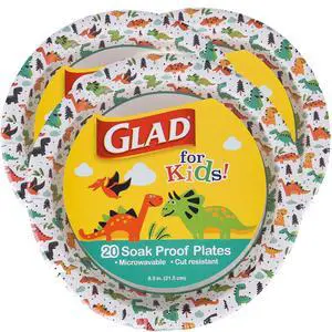for Kids Dinosaur Theme Disposable Paper Plates, Heavy Duty Soak-Proof Microwave Safe Round Plates for Kids Birthdays, Parties, and Everyday Meals, 8.5 Inch, 20 Count - 3 Pack for Kids Dinosaur Theme Disposable Paper Plates, Heavy Duty Soak-Proof Microwave Safe Round Plates for Kids Birthdays, Parties, and Everyday Meals, 8.5 Inch, 20 Count - 3 Pack