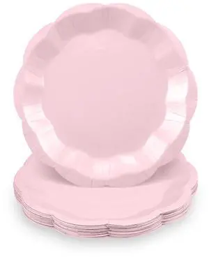 30 Pcs Pink Plates, 7 Inch Scalloped Pink Paper Plates Disposable Dessert Cake Plate Small Party Plate for Wedding, Birthday, Baby Shower, Bridal Shower 30 Pcs Pink Plates, 7 Inch Scalloped Pink Paper Plates Disposable Dessert Cake Plate Small Party Plate for Wedding, Birthday, Baby Shower, Bridal Shower
