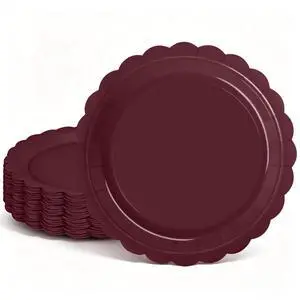 48 Pcs Burgundy Scalloped Paper Plates 7 Inch, Disposable Burgundy Dessert Plates for Wedding, Birthday Party, Baby Shower, Bridal Shower, Thanksgiving, Cake & Dessert Plates 48 Pcs Burgundy Scalloped Paper Plates 7 Inch, Disposable Burgundy Dessert Plates for Wedding, Birthday Party, Baby Shower, Bridal Shower, Thanksgiving, Cake & Dessert Plates