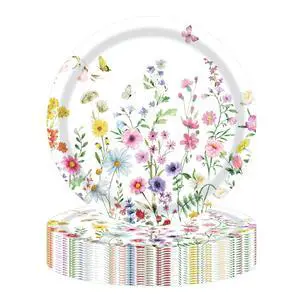 50PCS Wildflower Party Paper Plates 7 Inch, Disposable Floral Cake Dessert Plates for Spring Summer Picnic Wedding Baby Shower Birthday Tea Party Decorations (Wildflower) 50PCS Wildflower Party Paper Plates 7 Inch, Disposable Floral Cake Dessert Plates for Spring Summer Picnic Wedding Baby Shower Birthday Tea Party Decorations (Wildflower)