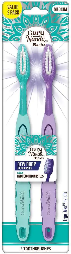 Drop Toothbrushes - Medium Bristles for Deep Cleaning - Gentle on Teeth & Gums - Ideal for Kids & Adults - Pack of 2 Drop Toothbrushes - Medium Bristles for Deep Cleaning - Gentle on Teeth & Gums - Ideal for Kids & Adults - Pack of 2