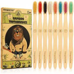 tree 8 Count Biodegradable Bamboo Toothbrushes - Natural Toothbrush Value Pack - Extra Soft Toothbrush for Adults, Good for Sensitive Teeth and Gums tree 8 Count Biodegradable Bamboo Toothbrushes - Natural Toothbrush Value Pack - Extra Soft Toothbrush for Adults, Good for Sensitive Teeth and Gums