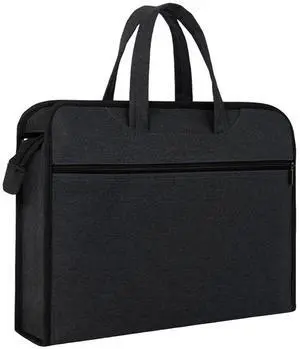 Oxford Document Bag with Handle Waterproof Lightweight Portable File Bag for Carrying Paper Files Books Filing Folder (Black) Oxford Document Bag with Handle Waterproof Lightweight Portable File Bag for Carrying Paper Files Books Filing Folder (Black)
